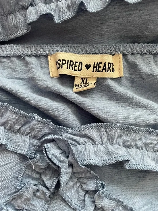 Inspired Hearts Light Blue Ruffle Midi Dress - Picture 4 of 5